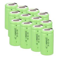 WINDMAX 12PCS 1.2V 2200mah Green SubC Ni-CD Rechargable Batteries