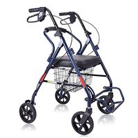 Handiy Multifunctional Folding Mobility Rollator Walker with 7-inch Wheels, Blue -by TIANTA
