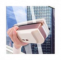 FZ FUTURE Double-Sided Magnetic Glass Wipe Window Cleaners, Double-Layer Insulating Glass Cleaning Tool, Adjustable Magnetic, for 3-24mm Single Glass,A