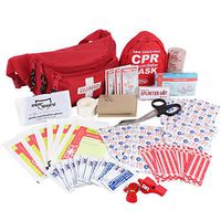 Ever Ready First Aid Fanny Pack/Hip Pack, Fully Stocked First Aid Kit with Adult & Infant CPR Combo Masks