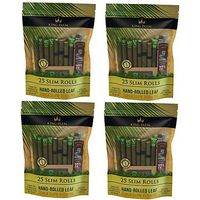 King Palm Slim Size Natural Pre Wrap Palm Leafs (4 Packs, 100 Rolls)