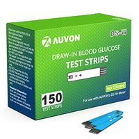 AUVON Blood Glucose Test Strips (150 Count) for use with AUVON DS-W Diabetes Sugar Testing Meter (No Coding Required, 2 Box of 75 Each)