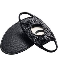 WMM- Cigar cutter Ancient Animal Pattern Cigar Cutter Stainless Steel Double Blade Guillotine Scissors for Most Size of Cigars (Color : Black)