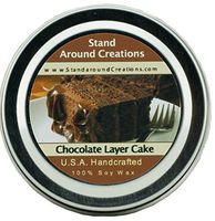 Stand Around Creations Premium 100% All Natural Soy Wax Aromatherapy Candle - 2oz Tin - Scent: Chocolate Layer Cake: A Dark Rich, Moist Chocolate Cake