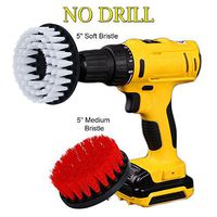 HIFROM (Pack of 2) 5inch Soft Medium Heavy Duty Drill Powered Cleaning Scrub Brush Attachment Kit for Showers Tubs Bathrooms Brick Ceramic Marble Grout Glass Carpets Upholstery