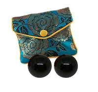 Ben Wa Balls 2-pcs Set, Undrilled, Black Obsidian Gemstone, to Train and Strengthen Pelvic Floor Muscles (30MM)
