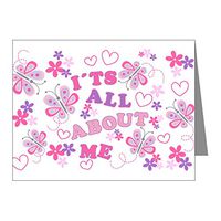 Note Card Pink Butterflies It's All About Me