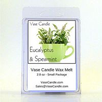 Vase Candle 2 Eucalyptus and Spearmint Melts | 2.8 oz Premium Highly Scented Soy Paraffin Wax Tarts | 50 Hours