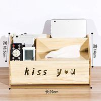 T-ZJHC Multifunctional Tissue Box Bookbox Desktop Creative Living Room Dining Table Coffee Table Remote Control Paper Storage Box, White Maple Medium
