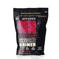Weider Megamass 4000 Extreme Gainer - Our Best Selling Gainers - 50 Grams of Protein per Serving - Over 1,200 Calories - Over 250 Grams of Carbs