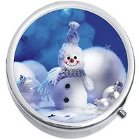 Cute Snowman Christmas Medicine Vitamin Pill Box