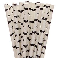 Black Mustache Paper Straws (100)