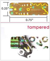 2,000 Gold Hologram TamperMax Tamper Evident Security Label Holographic Seal Sticker, Rectangle 0.75" x 0.25" (19mm x 6mm).