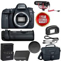 Canon EOS 6D Mark II Wi-Fi Digital SLR Camera Body with BG-E21 Battery Grip Rode + VMGO + Canon 100ES Bag + Warranty