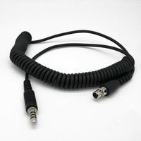Fumei U-174/U Plug to Mini XLR Jack Adapter 2M Durable Coiled Cable for Military Helicopter Radios and Headsets with 5-Pin Mini XLR Connector