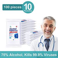 Alcohol Detergent Wipes (10Packs,100Wipes),Large Wet Wipes(8"x6"),75% Soft Alcohol Wipes for All-Purpose Cleaning