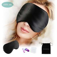 Comfortrip 100% Silk Sleep Mask & Blindfold with Ear Plugs Travel Accessories Eyeshade Eye Cover for Travel Sleeping Mask for Women and Men,Black