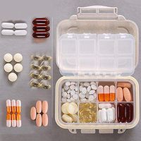 Grain Fiber Pill Organizer, Travel Camping 7 Day Pill Box Waterproof and Portable to Hold Vitamins, Fish Oil, Supplements