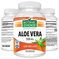 Botanic Choice Aloe Vera Capsules - Adult Daily Supplement - Delivers Crucial Enzymes to Promote Well-Being and Maintain Overall Digestive Wellness 500 mg 90 Pcs