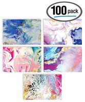 100-Pack All Occasion Greeting Cards, Assorted Blank Note Cards, 4 x 6 inch, 5 Abstract Art Designs, Blank Inside, by Better Office Products, with Envelopes, 100 Pack