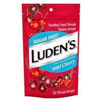 Luden's Sugar Free Wild Cherry Cough Throat Drops | Soothes Your Throat & Tastes Great | 25 Drops | 1 Bag, 25 Count (Pack of 1)