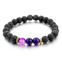 Mystiqs Lava Rock Beaded Bracelet Essential Oil Diffuser for Men,Women Aromatherapy Ideal for Anti-Stress or Anti-Anxiety