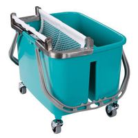 Contec 2743 Blue Polypropylene Twin Divided Bucket with Slinger and Frame, 5.3 Gallon Capacity, Includes 1 Cover And 4 Non-Autoclavable Casters