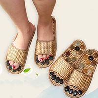 JJDD'G Acupressure Foot Massager Jade Stone Acupoint Massage Slippers Shoes for Healthcare Blood on/Off Foot Relaxation Massage Shoes,39