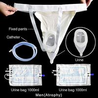 GxYue Portable Wearable Urinal Urine Bag Collector Toilet - Urinal Bag Pee Bag Spill Proof Collector Incontinence Aid 1000ml Seat Belts (Size : Men(Atrophy))
