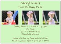 Take Three on Mint 1st Birthday Invitations - Set of 20