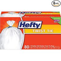 Hefty E20334 13 Gallon Tall Twist Tie Kitchen Bags 18 Count