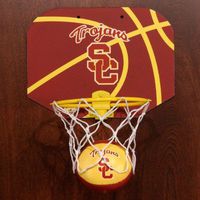 Rawlings NCAA USC Trojans Kids Slam Dunk Hoop Set, Red, Small