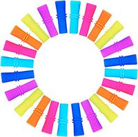 24PCS Silicone Straw Tips, Multicolored Food Grade Straws Tips Covers Only Fit for 1/4 Inch Wide(6MM Outdiameter) Stainless Steel Straws