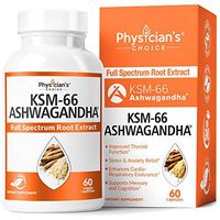 KSM-66 Ashwagandha Root Powder Extract, High Potency 5% Withanolides, 1000mg of Clinically Studied KSM66 & Black Pepper, Adrenal Support, Anxiety Relief, Thyroid Support - Vegan, Non-GMO, 60 Capsules