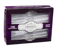 Crystalware Heavy Weight Plastic Knives 100/box, Clear