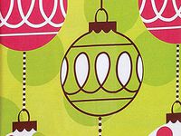 Whimsical Holiday Green Red Festive Ornament Wrap Wrapping Paper Roll 24 Inch X 16 Feet
