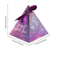 Kangsanli@ 50pcs Purple Triangular Gift Box with Starry Sky Galaxy Vintage Wedding Candy Box Wedding Favors and Gifts Bag Party Decorations (Violet)