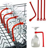 Silicone Holder - Fheaven 4Pcs Adjust Silicone Wine Glass Dishwasher Goblet Holder Safer Stemware Saver