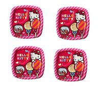 Hello Kitty 2-Section Divided Birthday Party 7" Dessert Cake Paper Plates - 32 Count