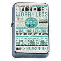 Silver Flip Top Oil Lighter Vintage Poster D-020 Be Awesome Motivational