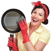 Cusfull Premium Kitchen Cast Iron Cleaner Stainless Steel Chainmail Scrubber 7 x 7 Inch