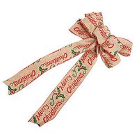 Burlap Bows Xmas Tree Ornament Tree Hangs Holiday Bow for Xmas,Weddings, Interior Decoration, Outdoor Decoration - A