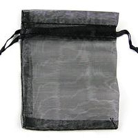 MXY Organza Drawstring Bag Party Wedding Gift Candy Pouches 3.9x4.7 Inch 200 Pieces Black