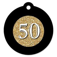 Adult 50th Birthday - Gold - Birthday Party Favor Gift Tags (Set of 20)