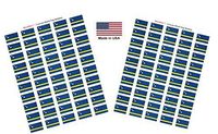 Made in USA! 100 Country Flag 1.5" x 1" Self Adhesive World Flag Stickers, Two Sheets of 50, 100 Sticker Flags Total (Curacao)