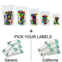 100 - Clear Smell Proof Barrier Bags w/Rx Labels (1/4 Ounce, Generic Labels)