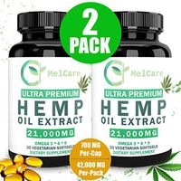 Hemp Extract Oil SoftGels Reduces Pain, Stress, Anxiety & Inflammation Levels - Natural Ingredients Omega 3,6,9 Best For Sleep, Mood, Immune & Overall Support - Co2 Cold Pressed Slow Extract - Non-GMO