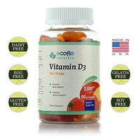 Ecoflo Naturals - Vitamin D3 Sun Drops, 90 Gummies (2 Gummies per Serving), Gluten-Free, Dairy-Free Without GMOs