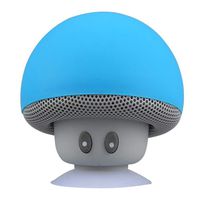 32gagwwc Portable Mini Cute Mushroom Shape Waterproof Sucker Bluetooth Speaker Bass Sound Box - USB Charging/with Microphone/Suits for Phone Tablet Blue
