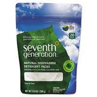 Seventh Generation 22818PK Natural Dishwasher Detergent Concentrate Packs Free & Clear 20 Packets/PK
